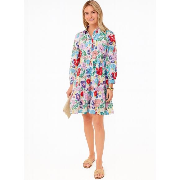 Ro's Garden Romy Dress Size XS Fantasia Floral White Blue Pink Mini - Picture 1 of 14